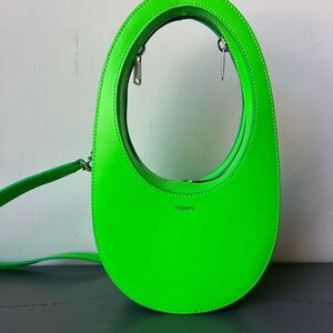 Coperni mini swipe top neon green purse